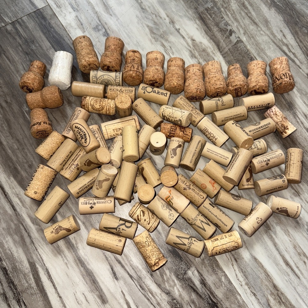 Wine Champagne Bottle Cork Corks Craft Lot 80 Assorted Recycle Upcycle Wedding